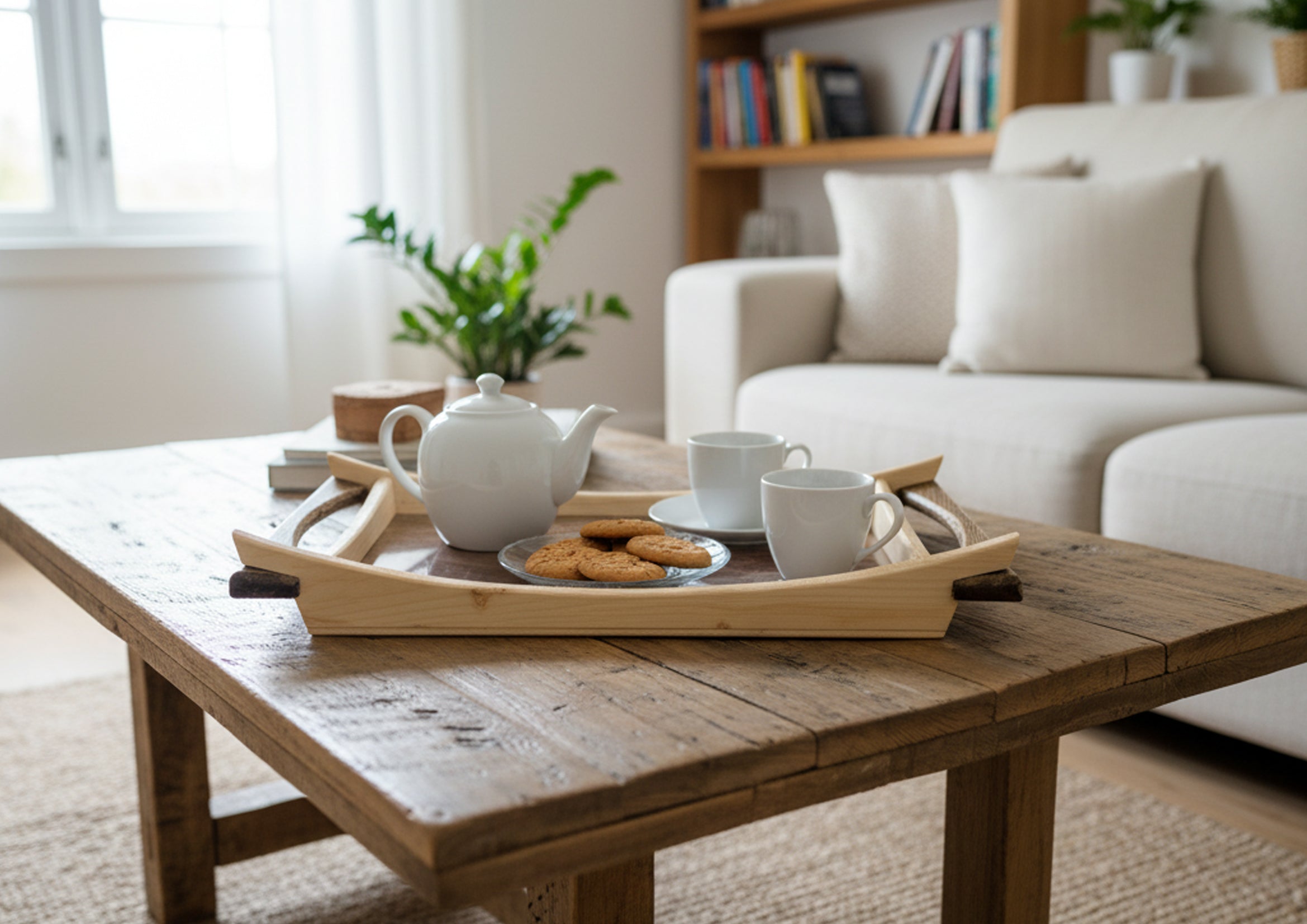 Rustikales Holz Serviertablett