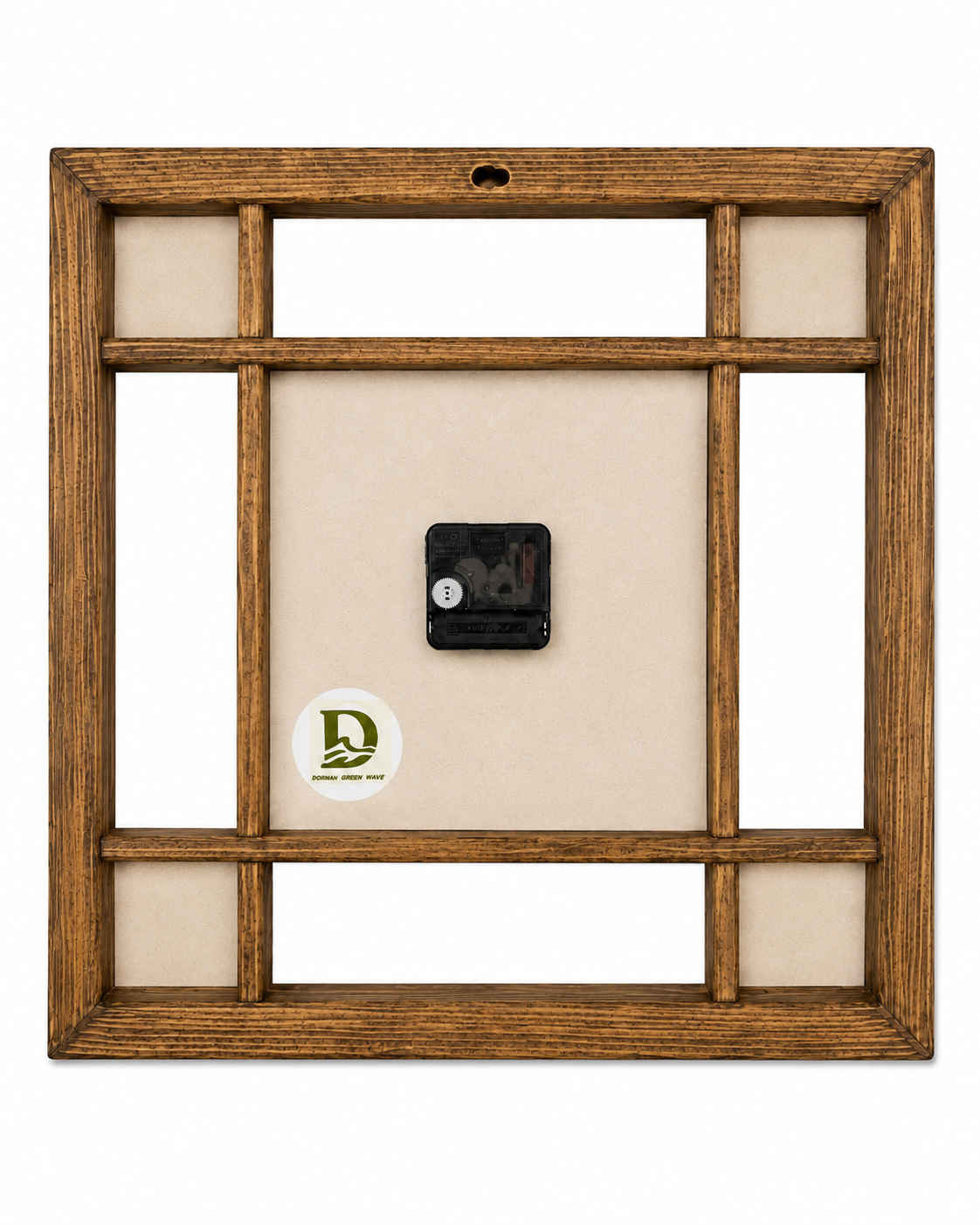 Donau Green Wave Wanduhr, lautlos, Fichtenholz & Keramik, 38 x 38 cm